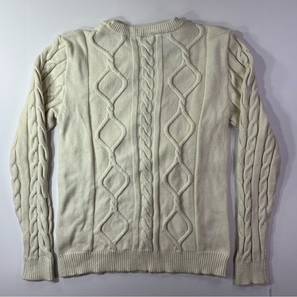 Disney Parks 2022 Exclusive Minnie Mouse Cable Knit Crewneck Sweater - cream, M - Picture 2 of 13